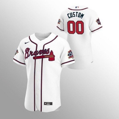 Atlanta Braves Custom Men's Nike 150th Anniversary 2021 World Series Authentic MLB Jersey White